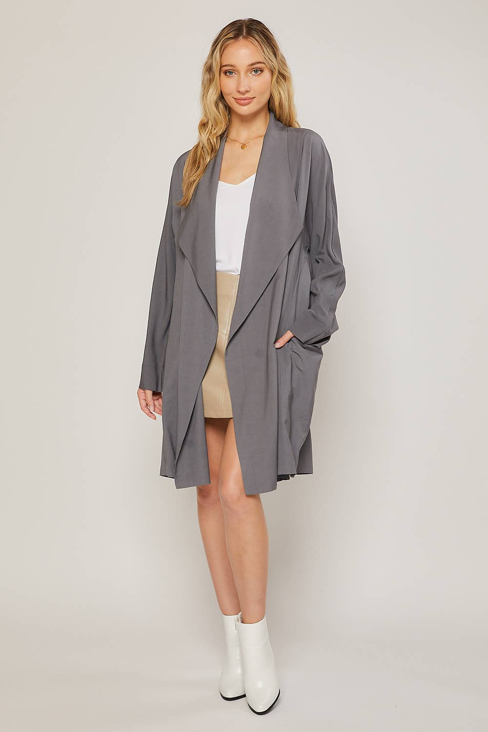 OVERSIZED DRAPE FRONT TRENCH DUSTER