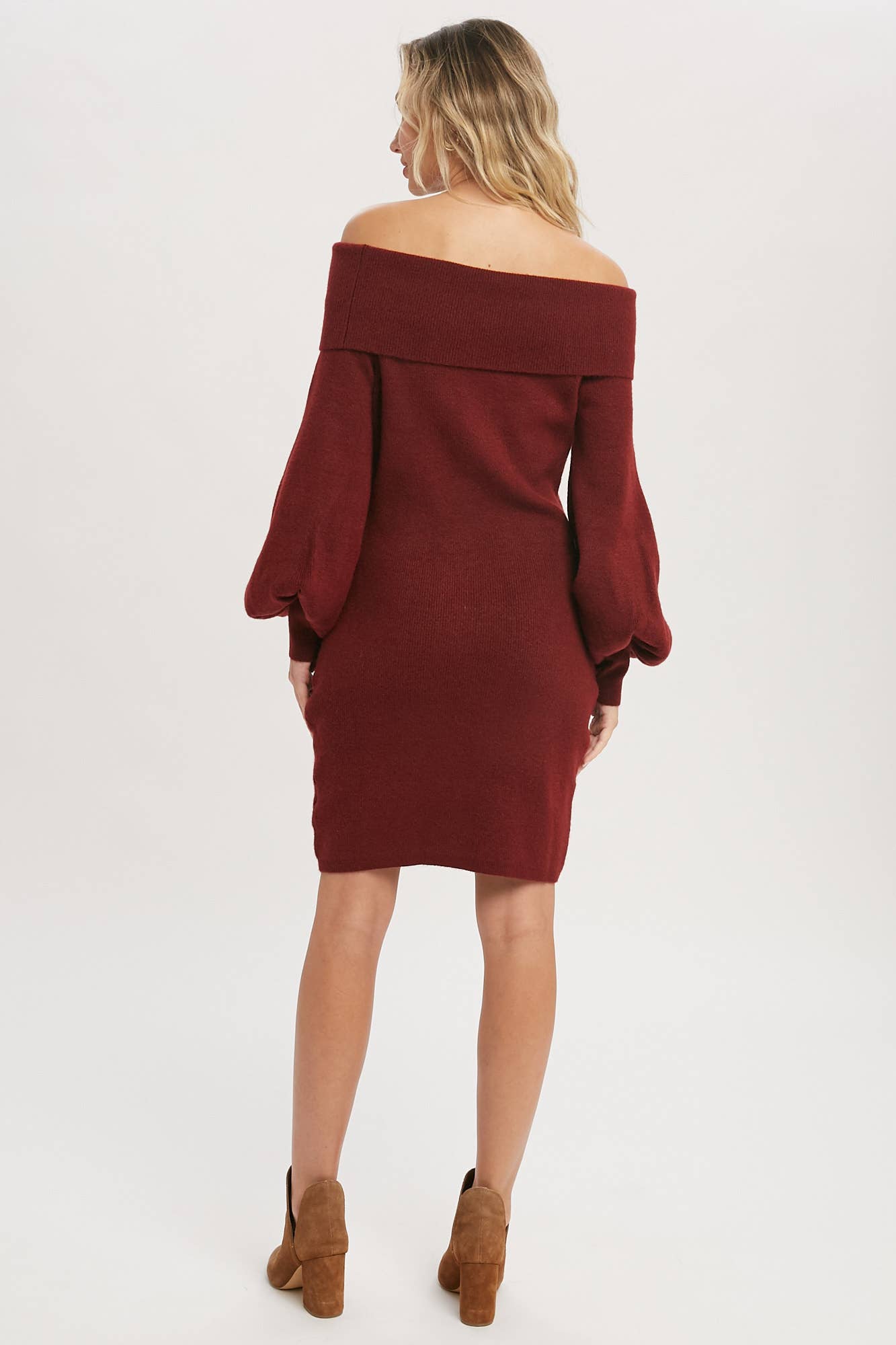 OFF SHOULDER SWEATER DRESS