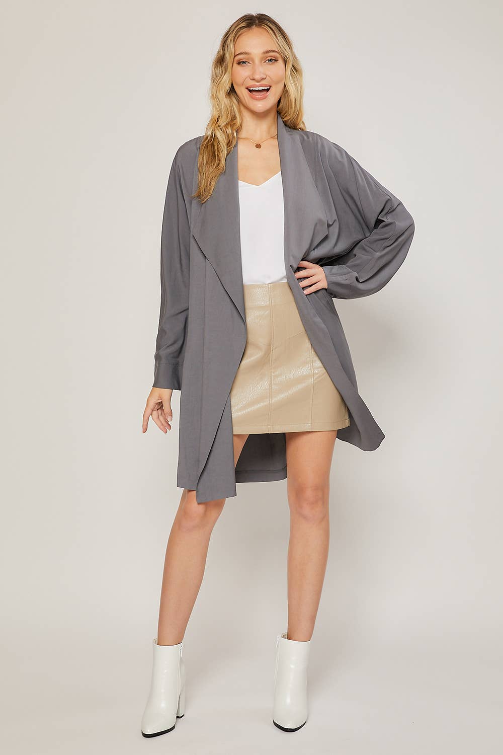OVERSIZED DRAPE FRONT TRENCH DUSTER
