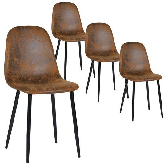 Industrial Style Dining Chairs with Metal Legs