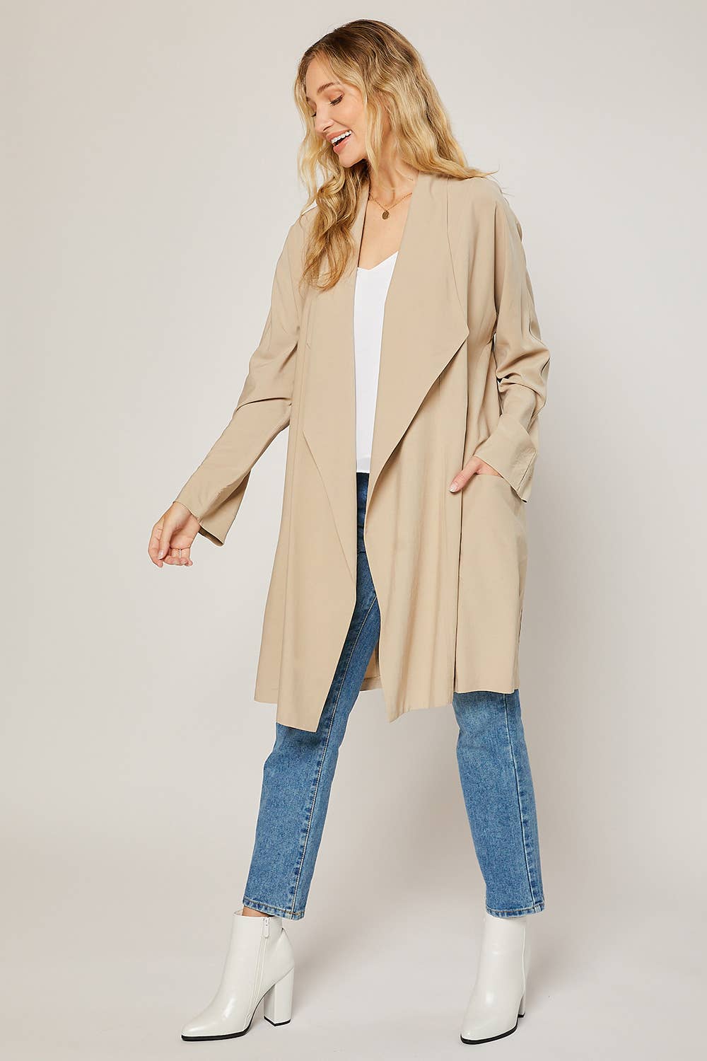 OVERSIZED DRAPE FRONT TRENCH DUSTER