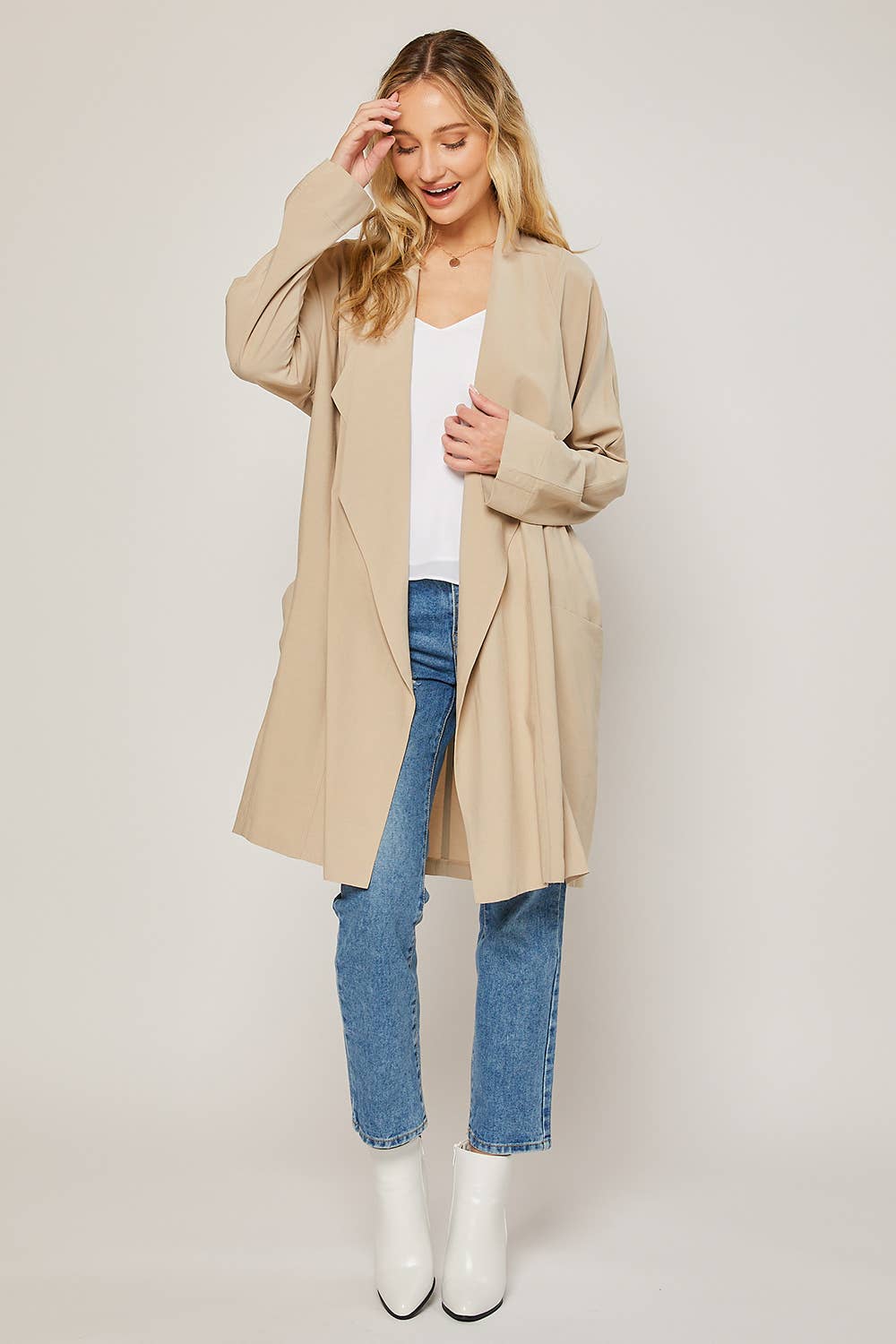 OVERSIZED DRAPE FRONT TRENCH DUSTER