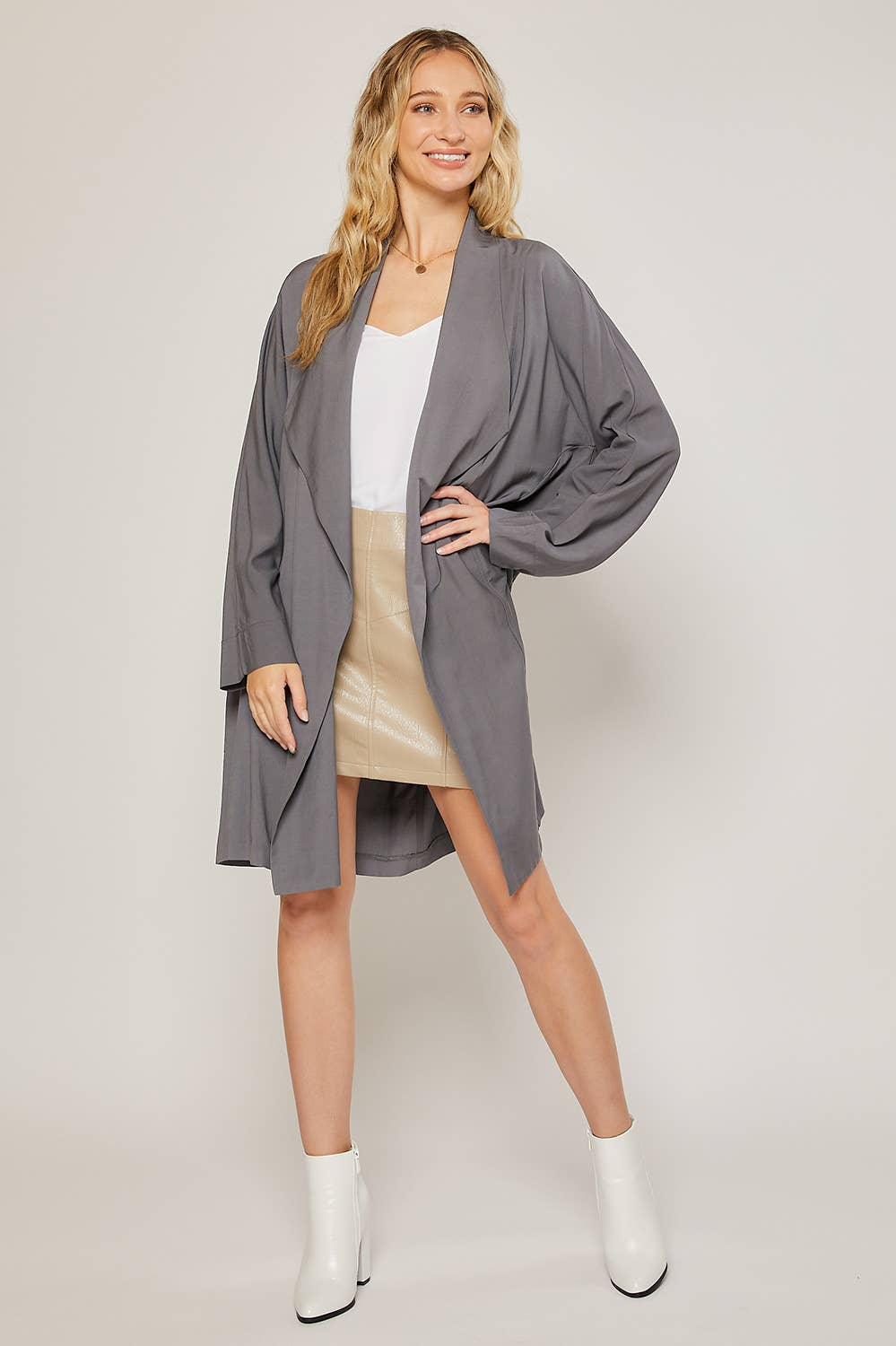 OVERSIZED DRAPE FRONT TRENCH DUSTER