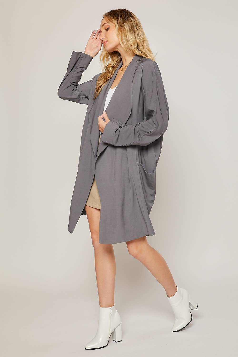 OVERSIZED DRAPE FRONT TRENCH DUSTER