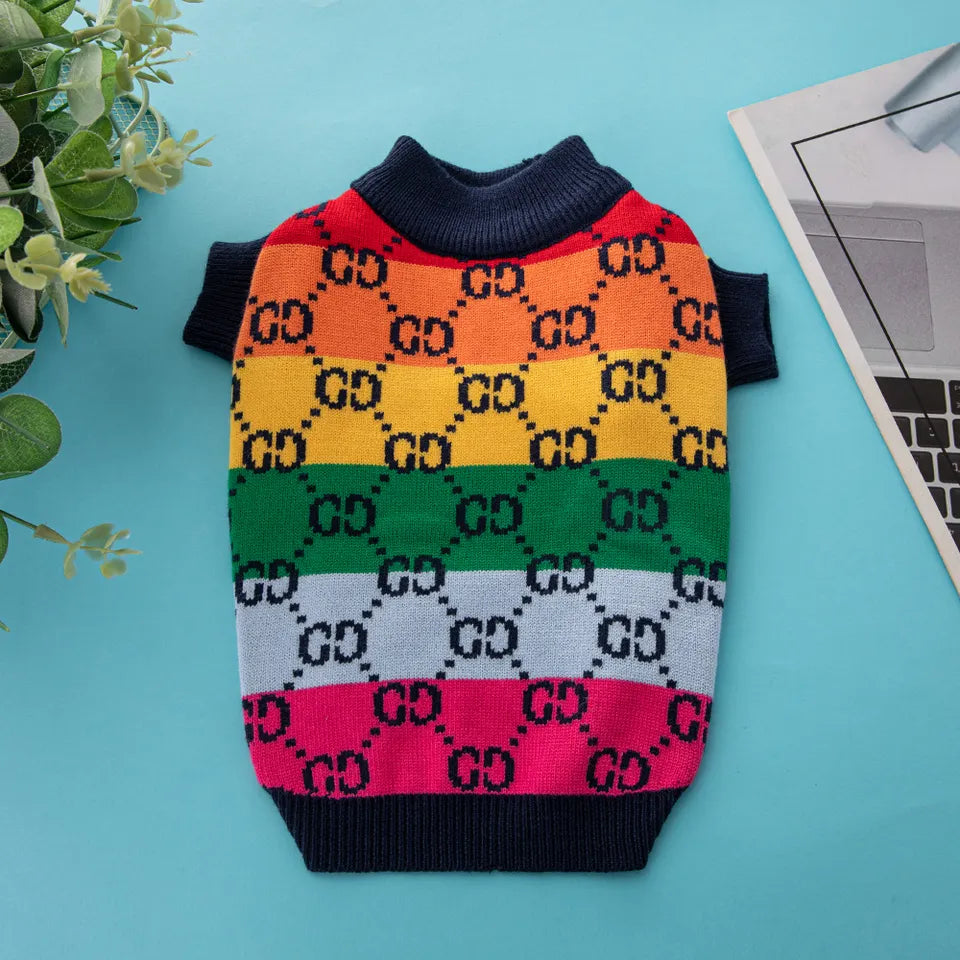 Rainbow Canine Couture Sweater
